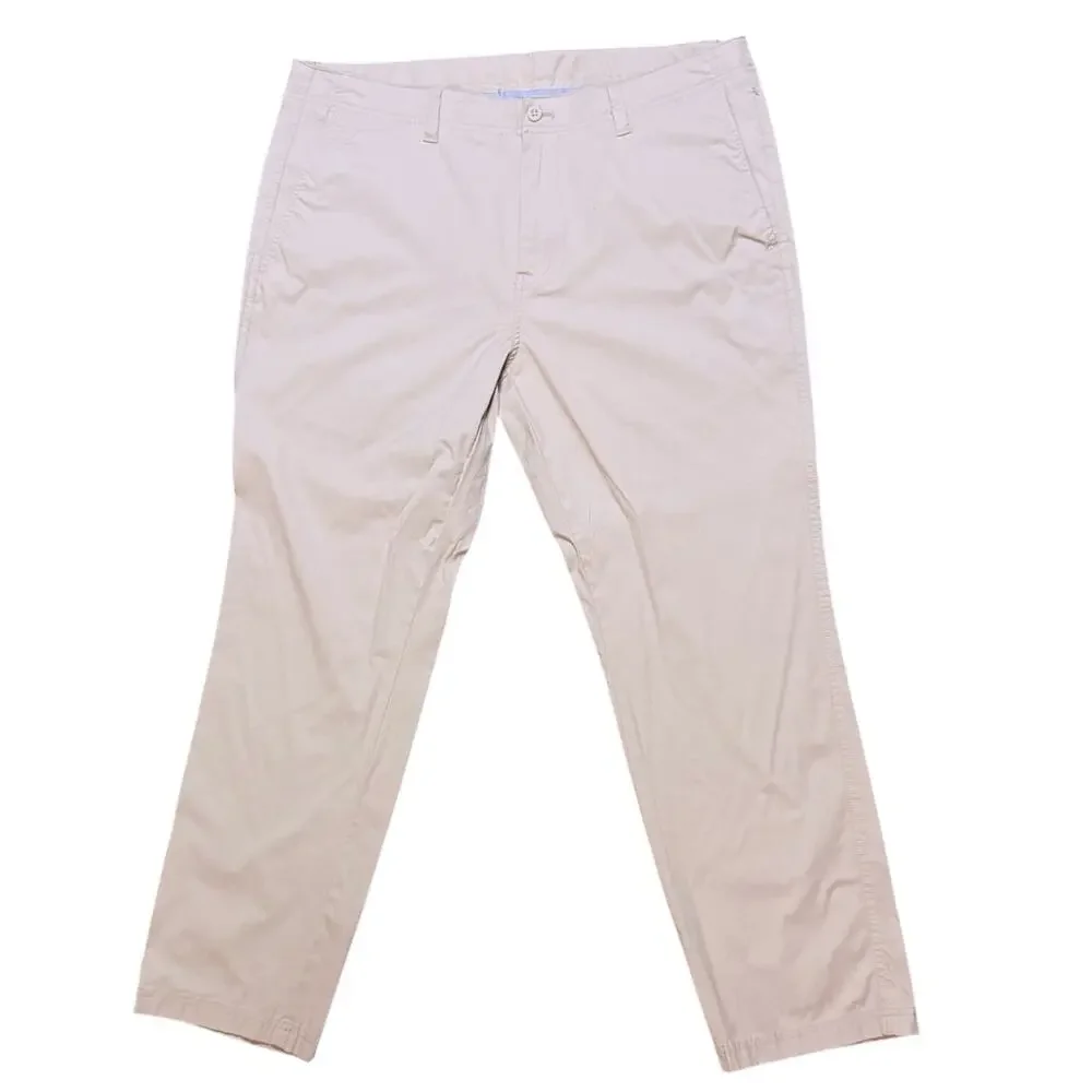 Duck Head Khaki Tech Pants Mens Beige Straight Leg Stretch Preppy Size 38/30